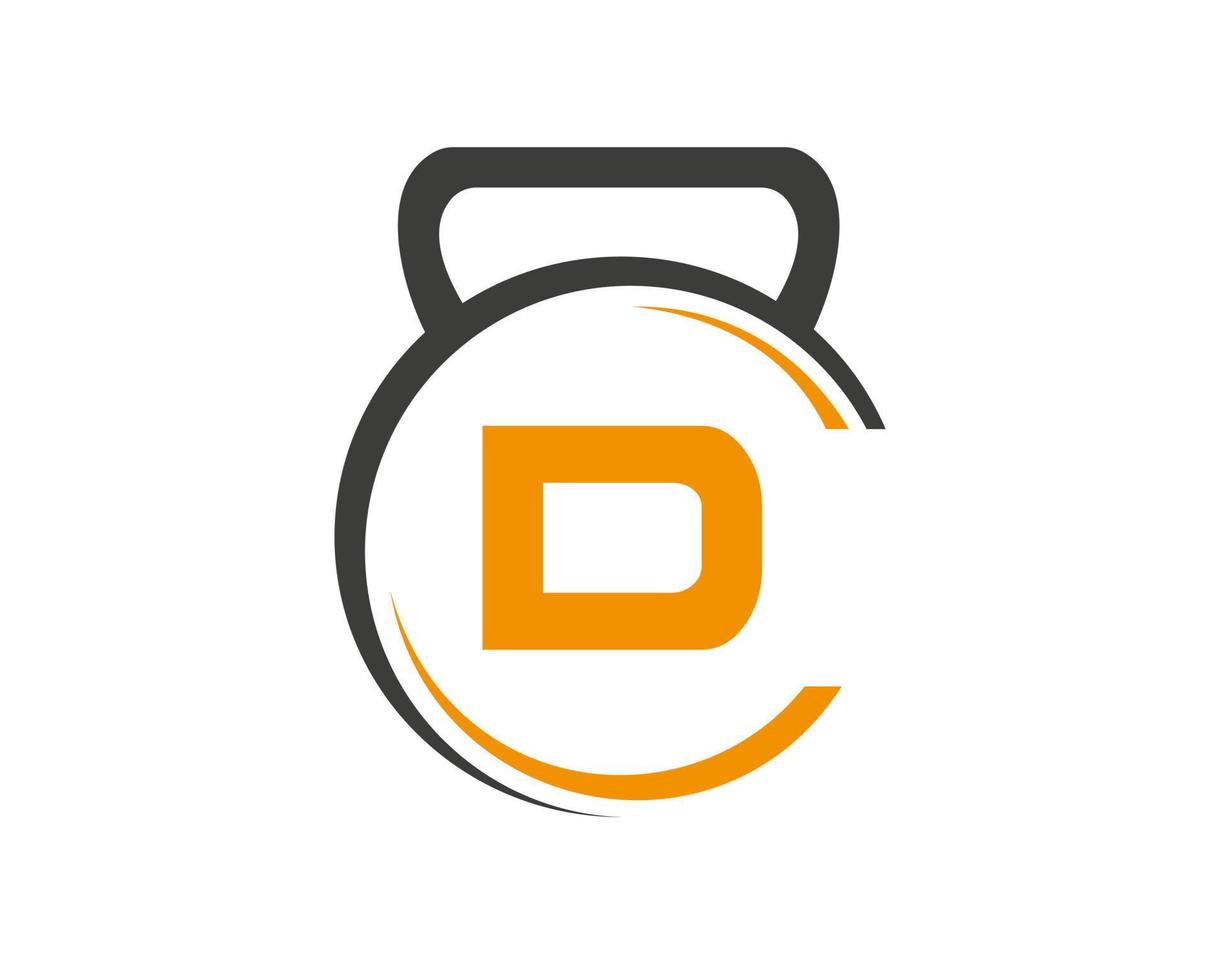 Letter D Fitness Gym Logo Design. Fitness Club Exercising Logo vector