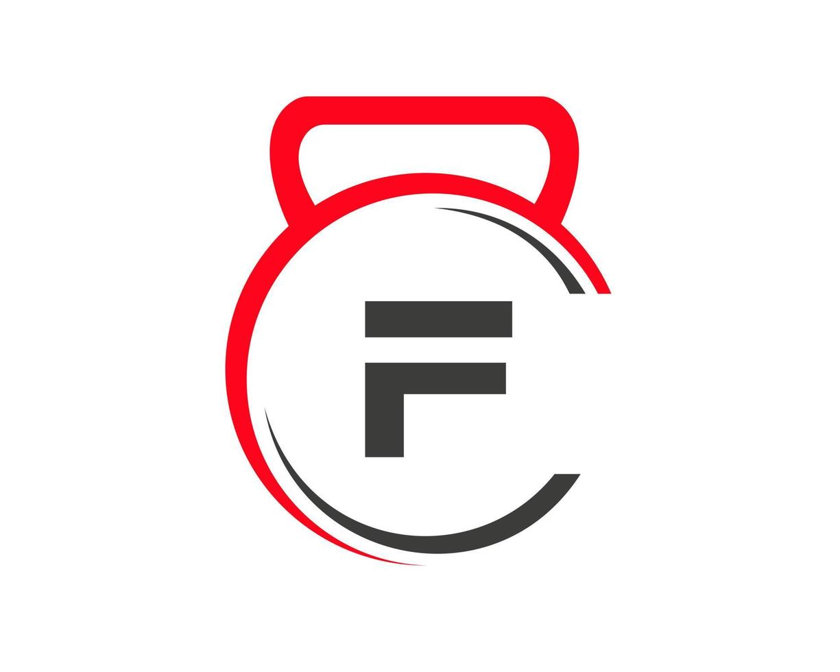 diseño del logotipo del gimnasio con letra f. logotipo de ejercicio del club de fitness vector