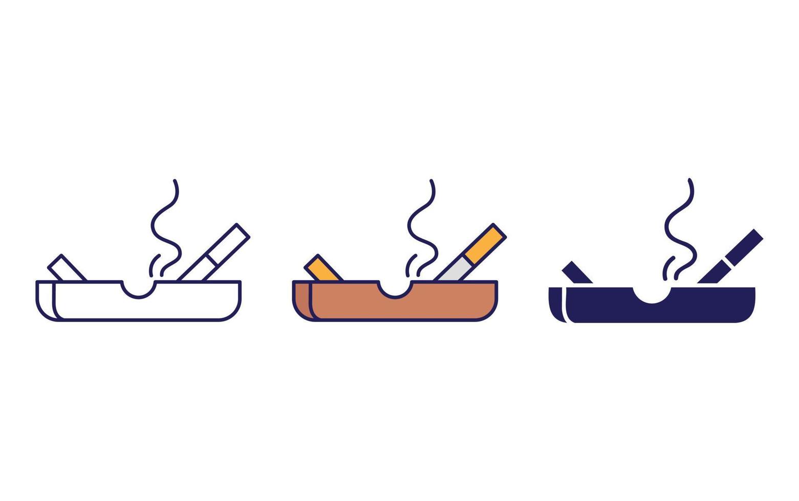 icono de cenicero de cigarrillos vector