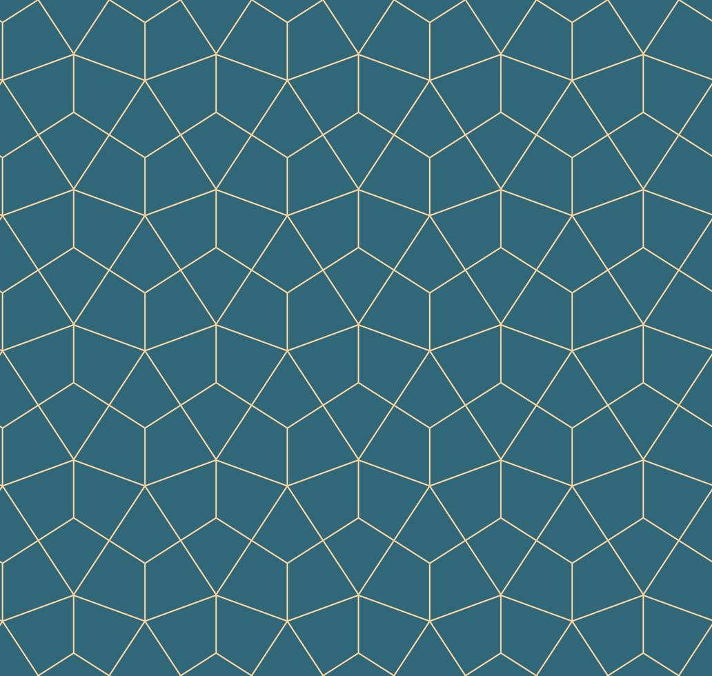 Golden geometric vector seamless patterns. Golden lines, triangles and rhombuses on an emerald green background. Modern illustrations for wallpapers, flyers, covers, banners, minimalistic decorations
