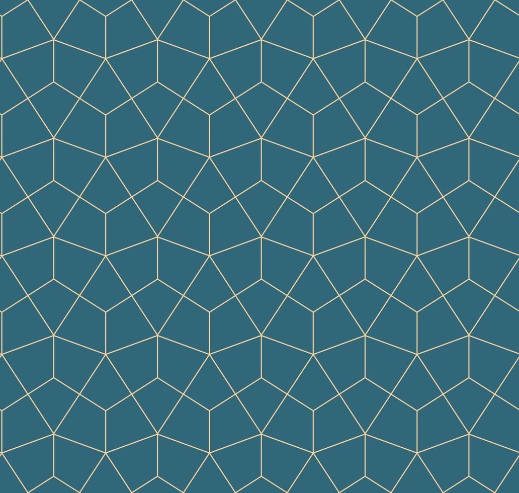 Golden geometric vector seamless patterns. Golden lines, triangles and rhombuses on an emerald green background. Modern illustrations for wallpapers, flyers, covers, banners, minimalistic decorations