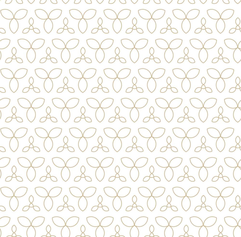 Modern vector seamless illustration. Linear gold pattern on a white background. Ornamental pattern for leaflets, printing, wallpaper, backgrounds