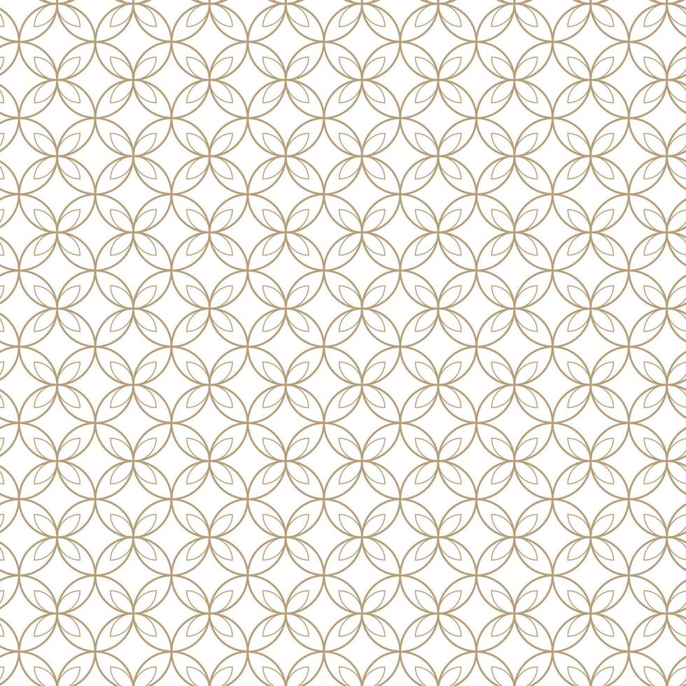 Modern vector seamless illustration. Linear gold pattern on a white background. Ornamental pattern for leaflets, printing, wallpaper, backgrounds