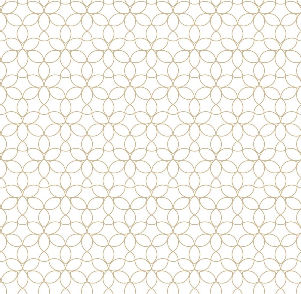 Modern vector seamless illustration. Linear gold pattern on a white background. Ornamental pattern for leaflets, printing, wallpaper, backgrounds
