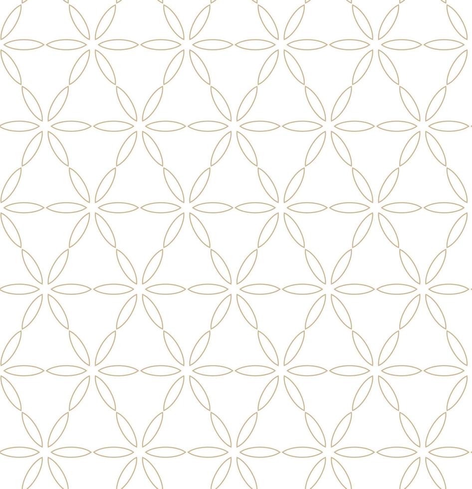 Modern vector seamless illustration. Linear gold pattern on a white background. Ornamental pattern for leaflets, printing, wallpaper, backgrounds