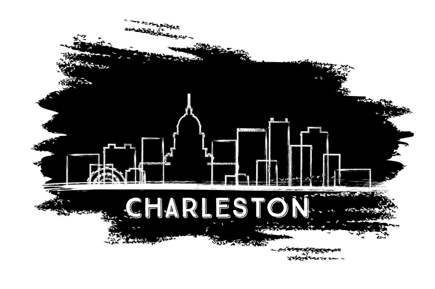 Charleston West Virginia City Skyline Silhouette. Hand Drawn Sketch. vector