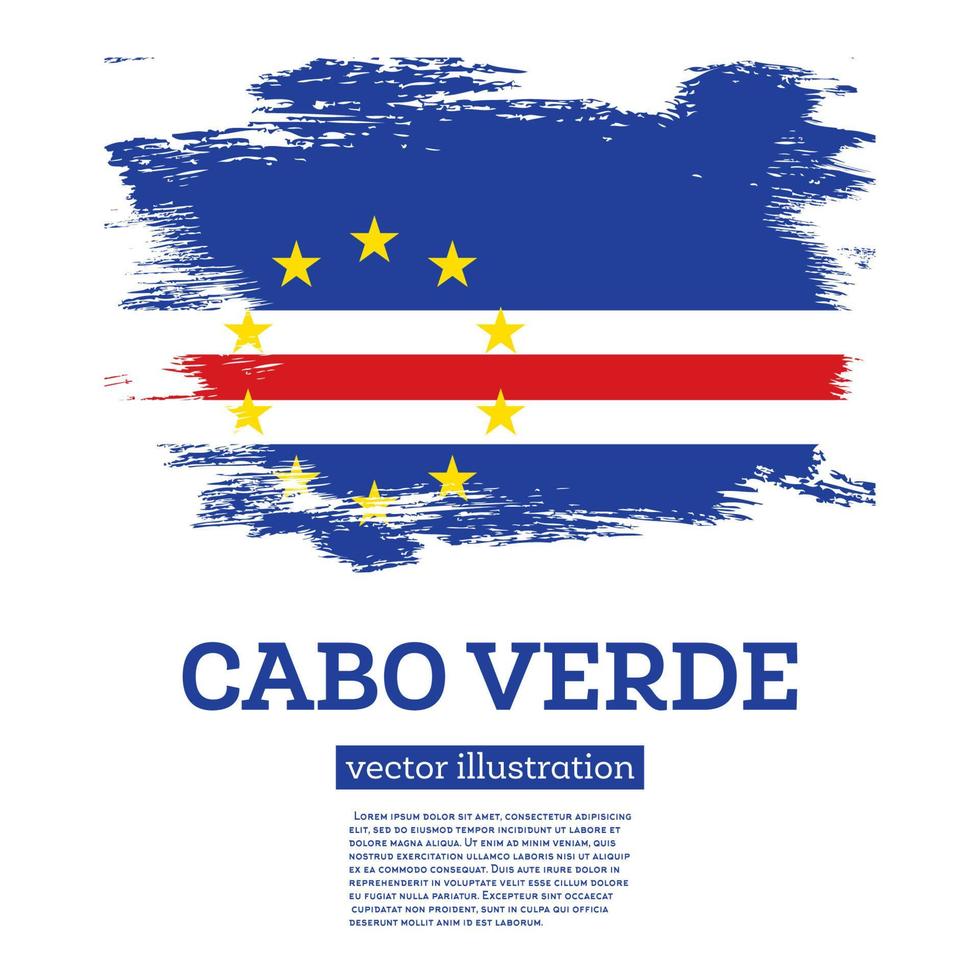 bandera de cabo verde con pinceladas. día de la Independencia. vector