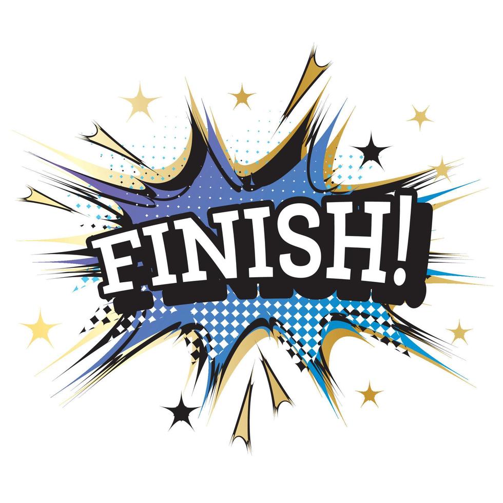 Finish Comic Text in Pop Art Style. 17494919 Vector Art at Vecteezy