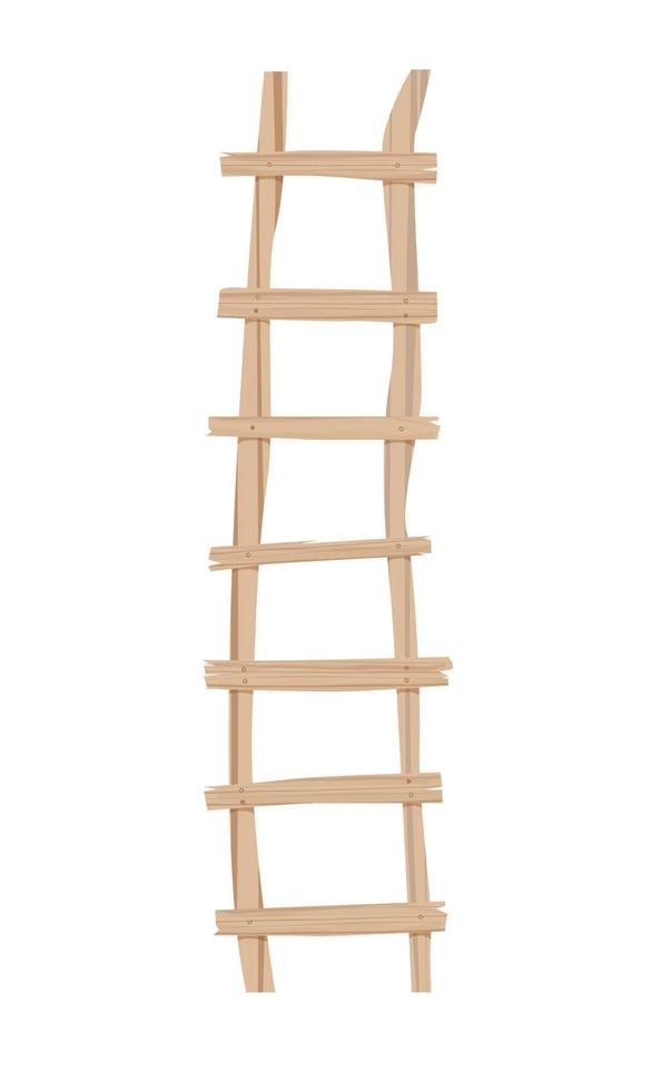 Wooden Ladder Isolated on White Background. vector