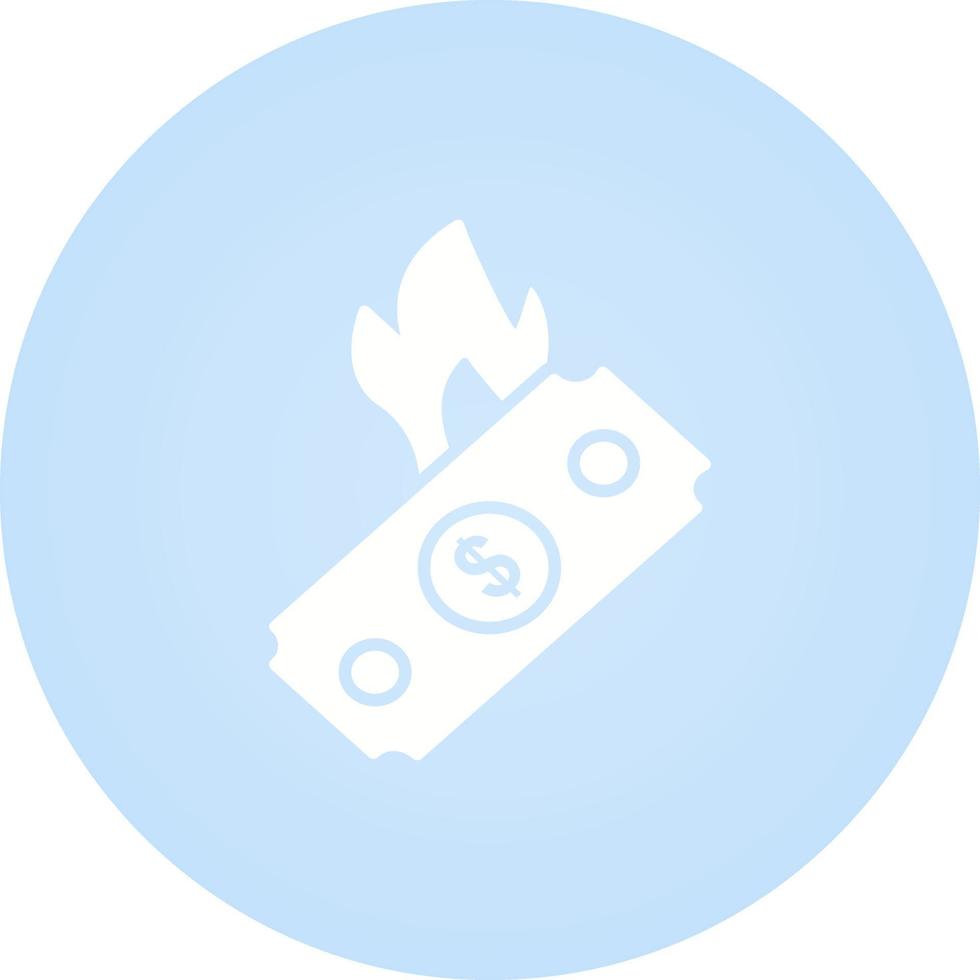 Dollar on Fire Vector Icon