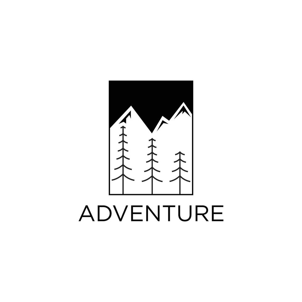 vector de diseño vintage de campamento, inspiración de logotipo de aventura, diseño de logotipo de bosque