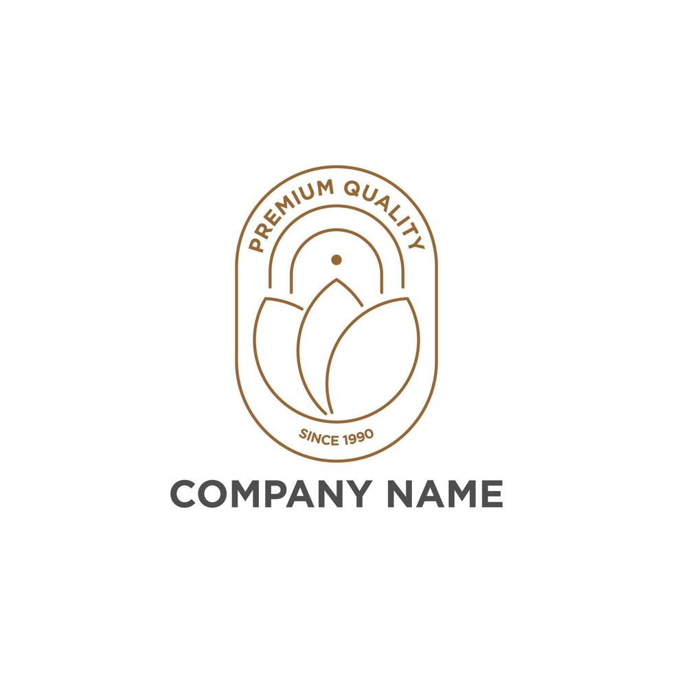 vector de logotipo vintage de loto, identidad de marca retro natural, inspiración de logotipo vintage