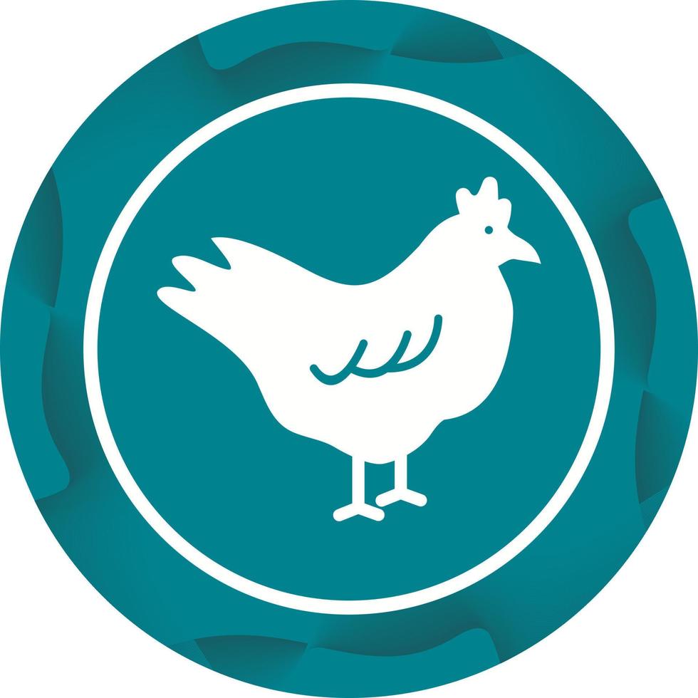 Beautiful Chicken Glyph Vector Icon