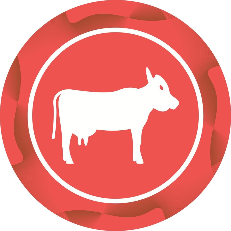 Beautiful Cow Glyph Vector Icon