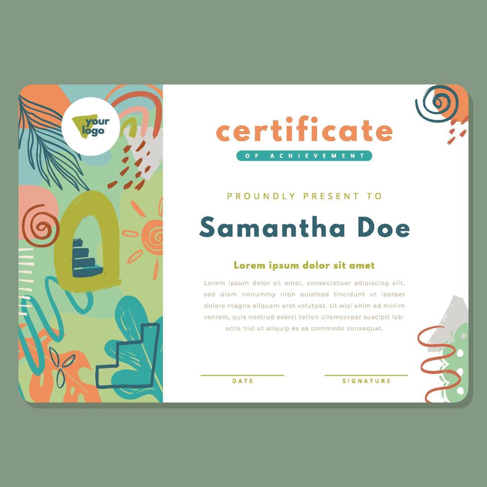 Flat Abstract Creative Certificate Template vector