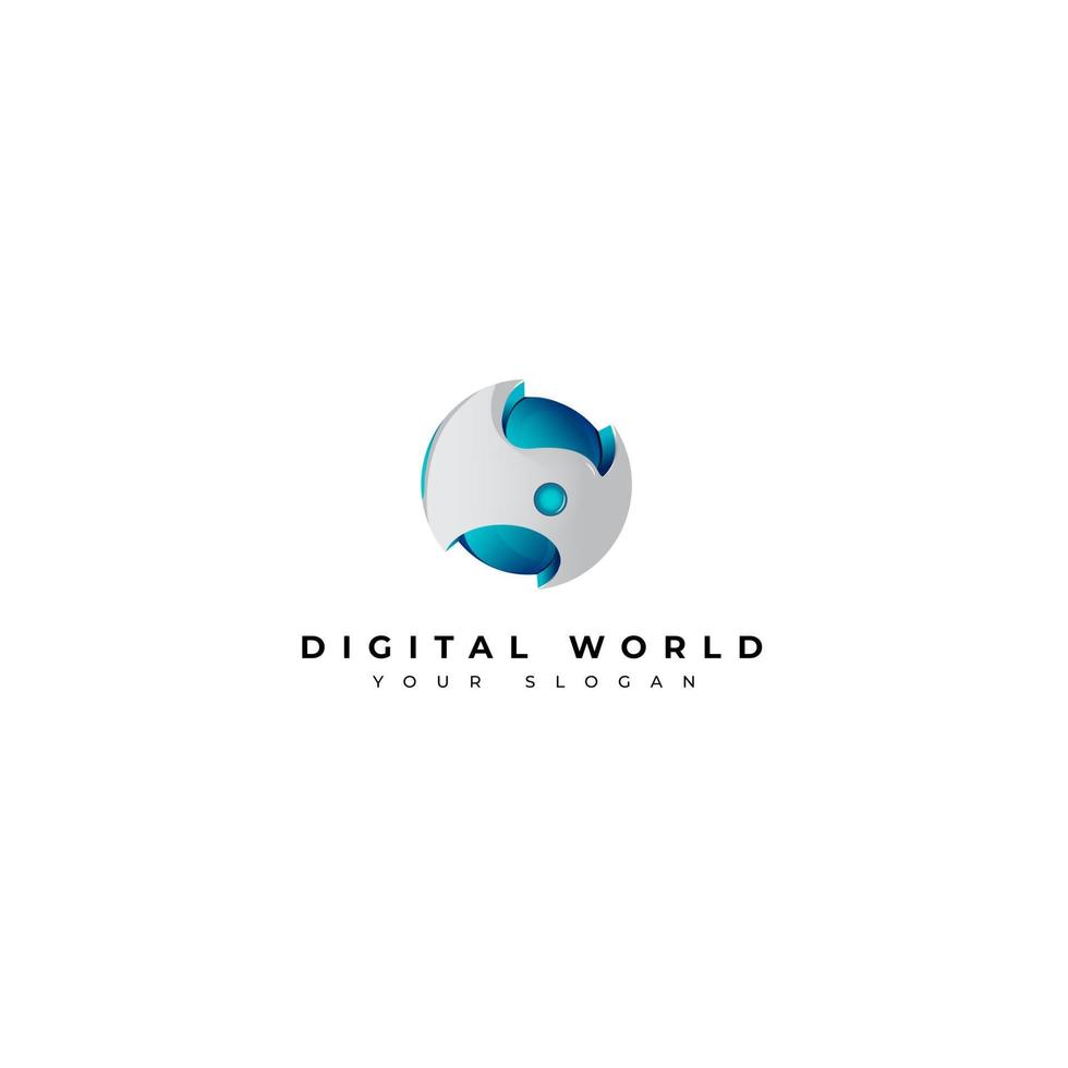 3d technology logo vector design