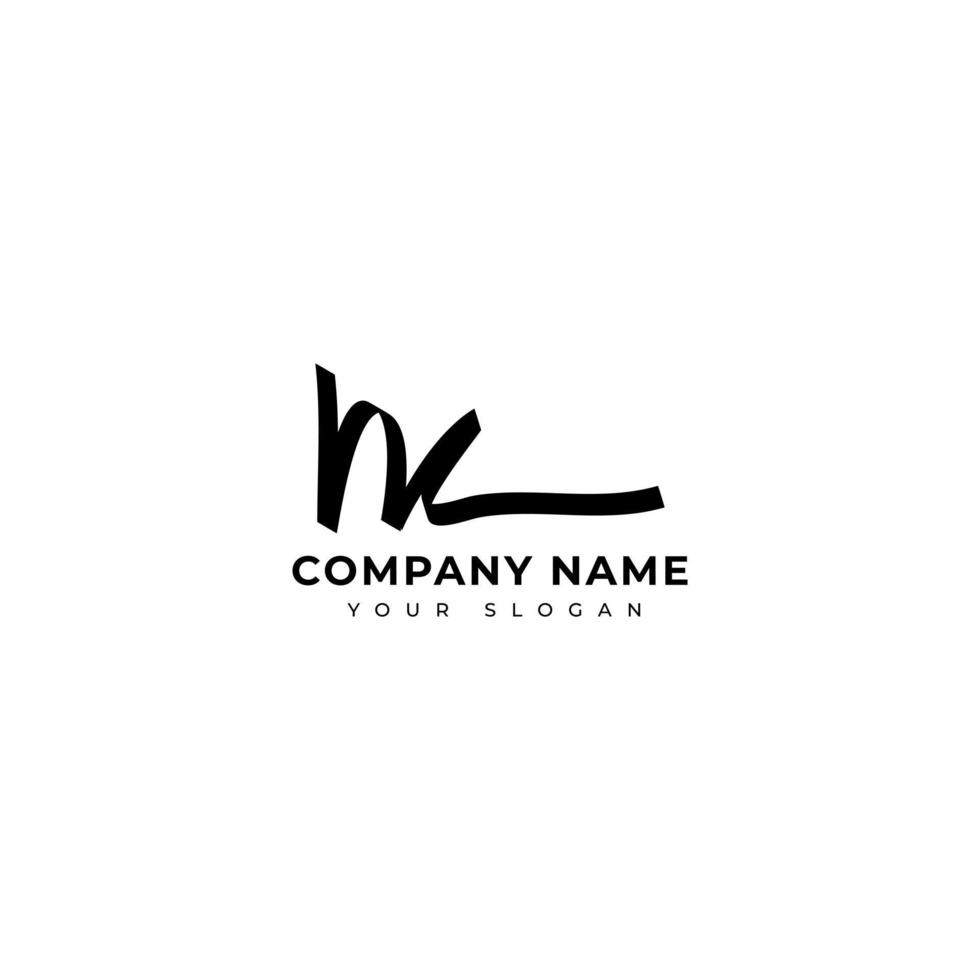 diseño de vector de logotipo de firma inicial nc