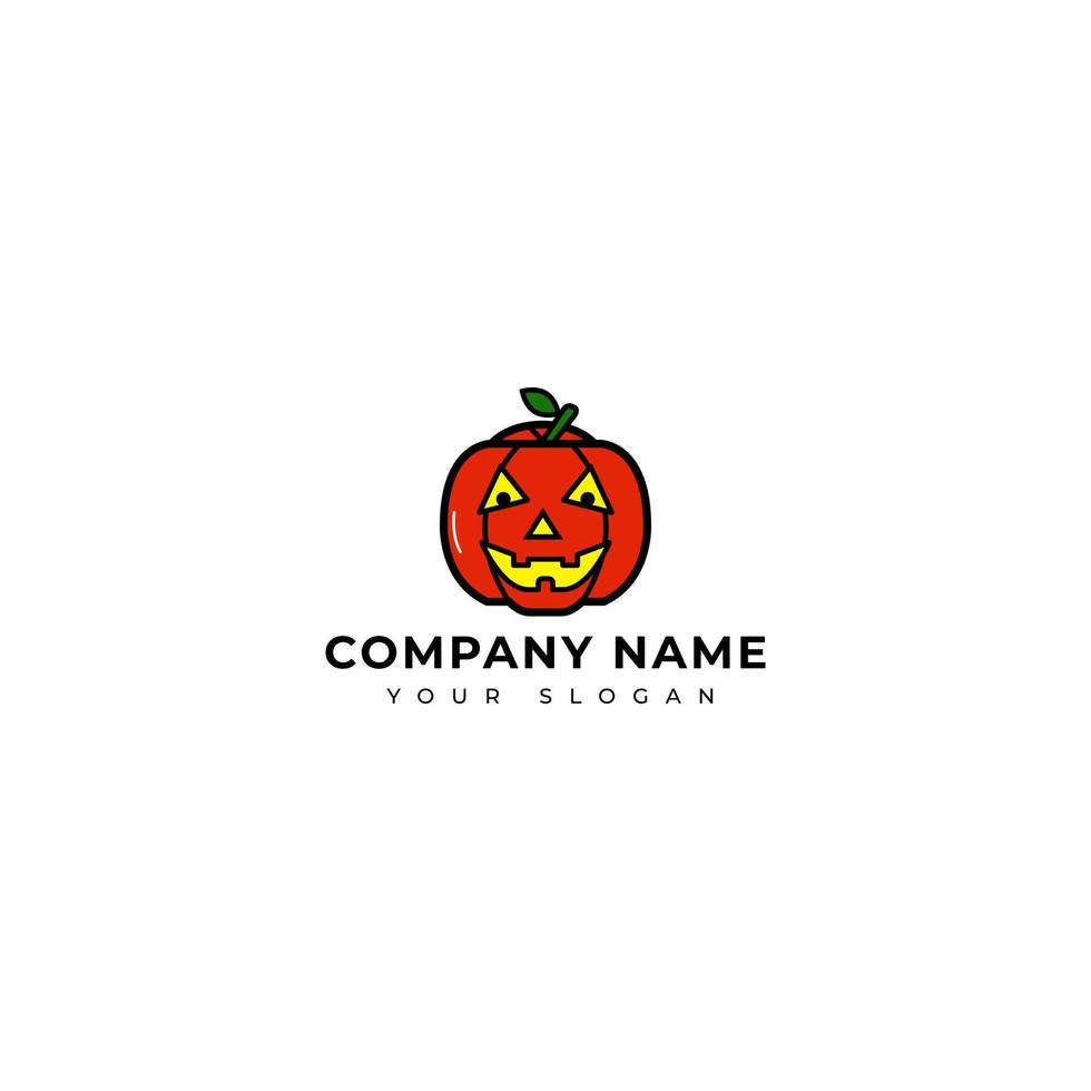 Scary Pumpkin logo vector design template