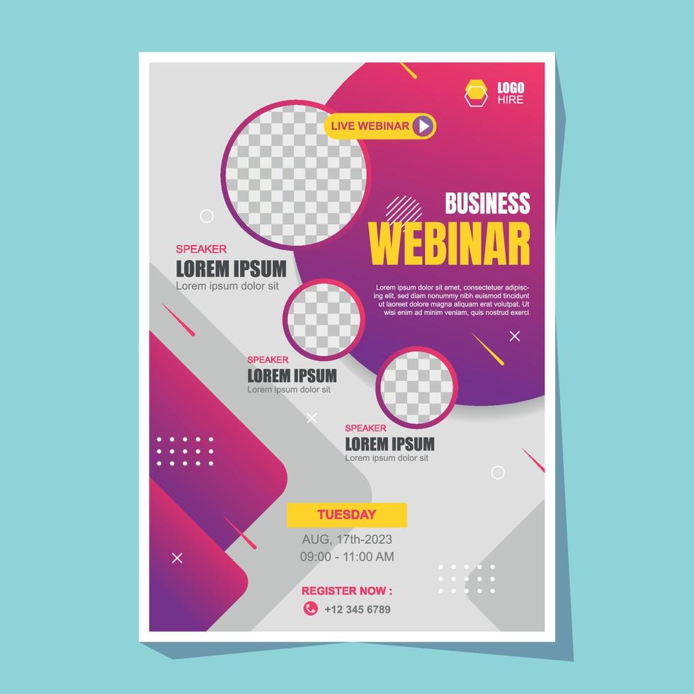 Business Webinar Poster vector