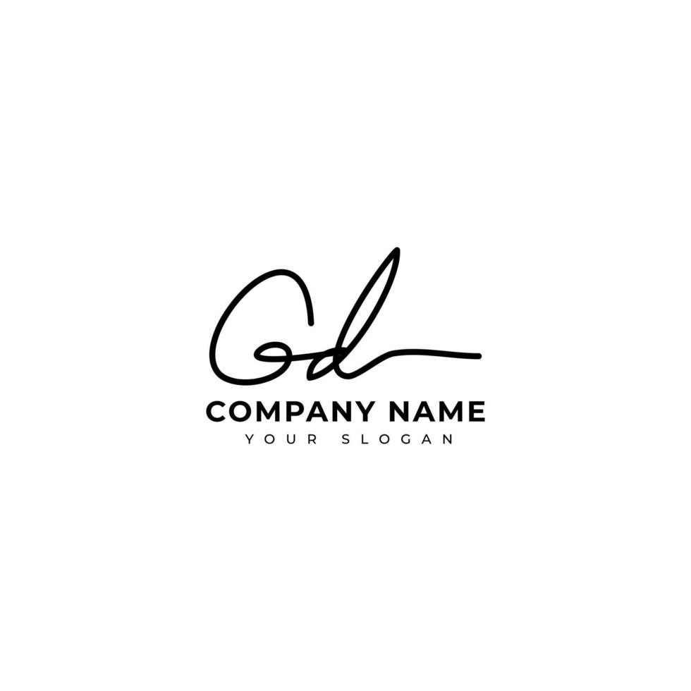 Gd Initial signature logo vector design