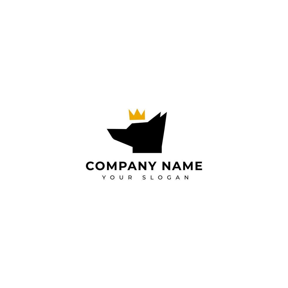 Dog king logo vector design template