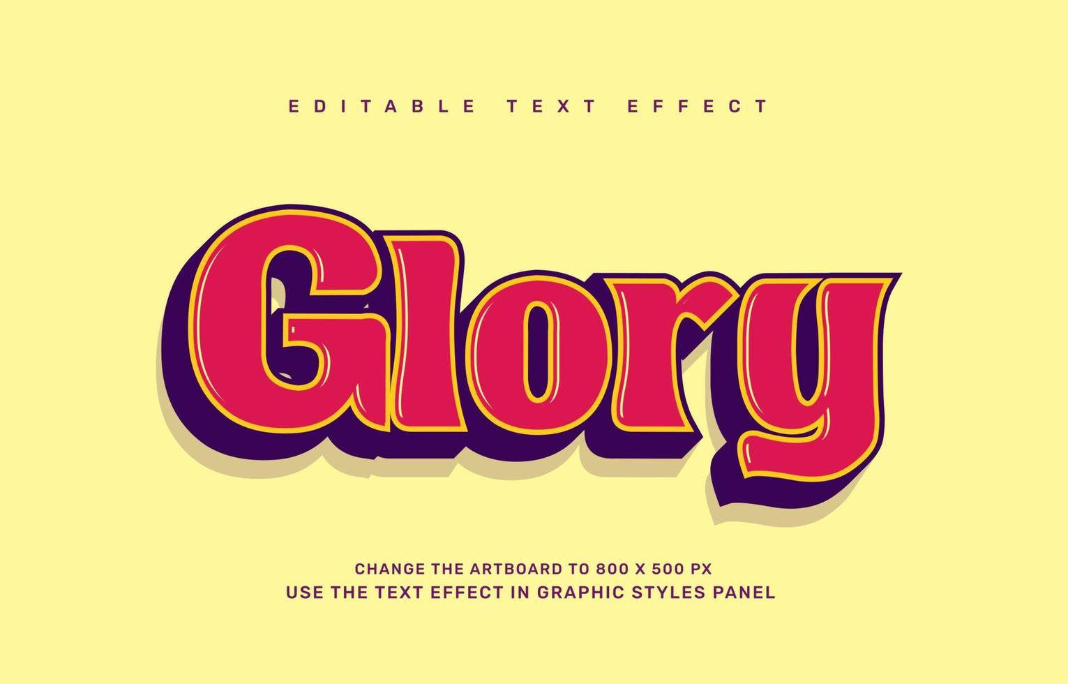 Glory editable text effect template vector