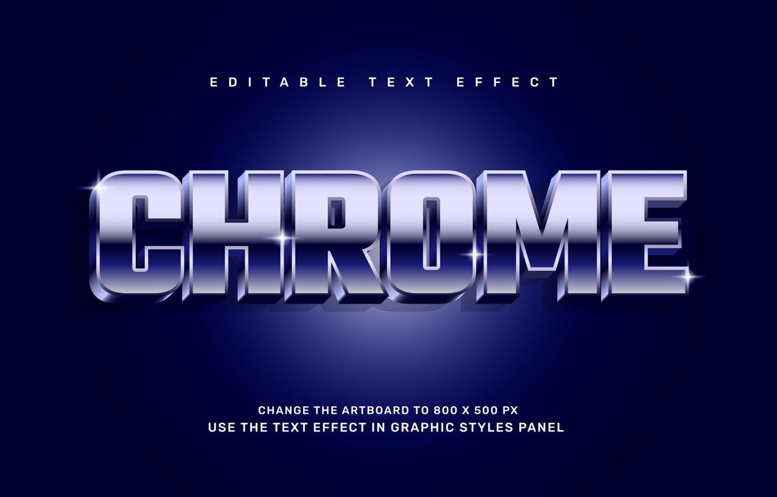 chrome text effect vector