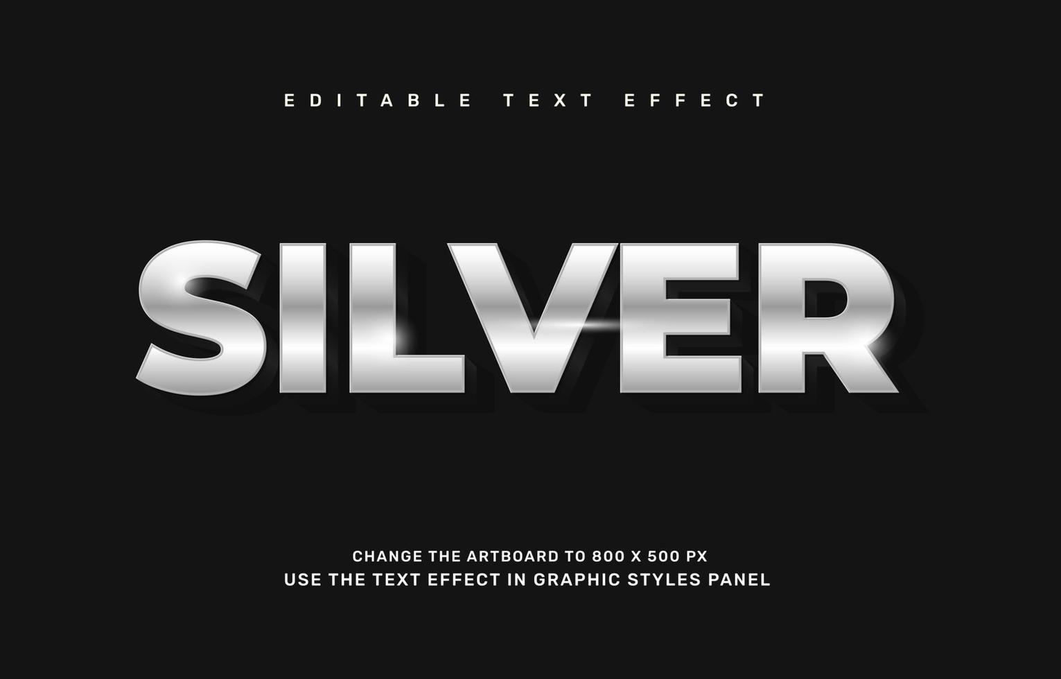 Silver text effect vector