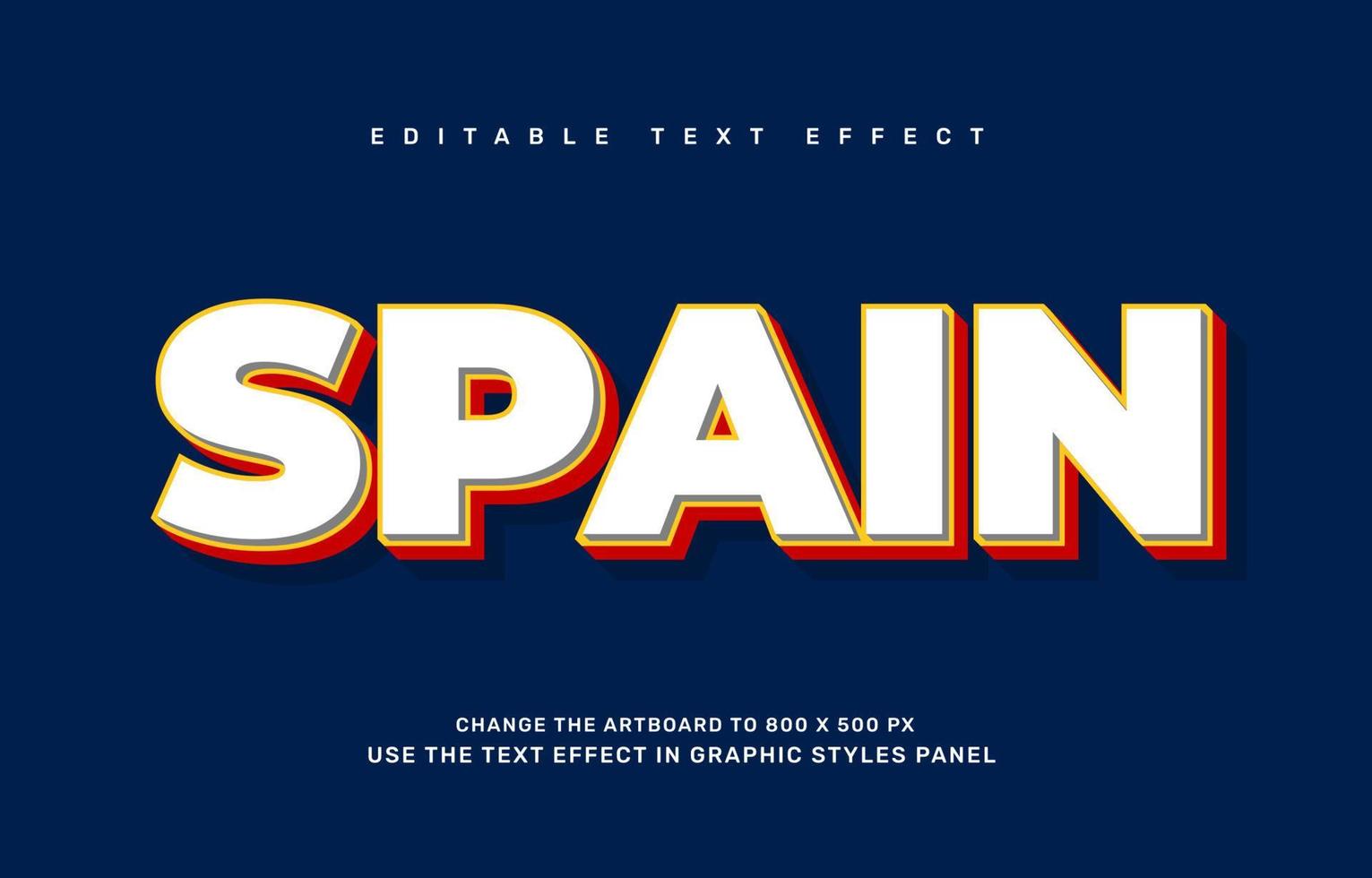 plantilla de efecto de texto editable españa vector