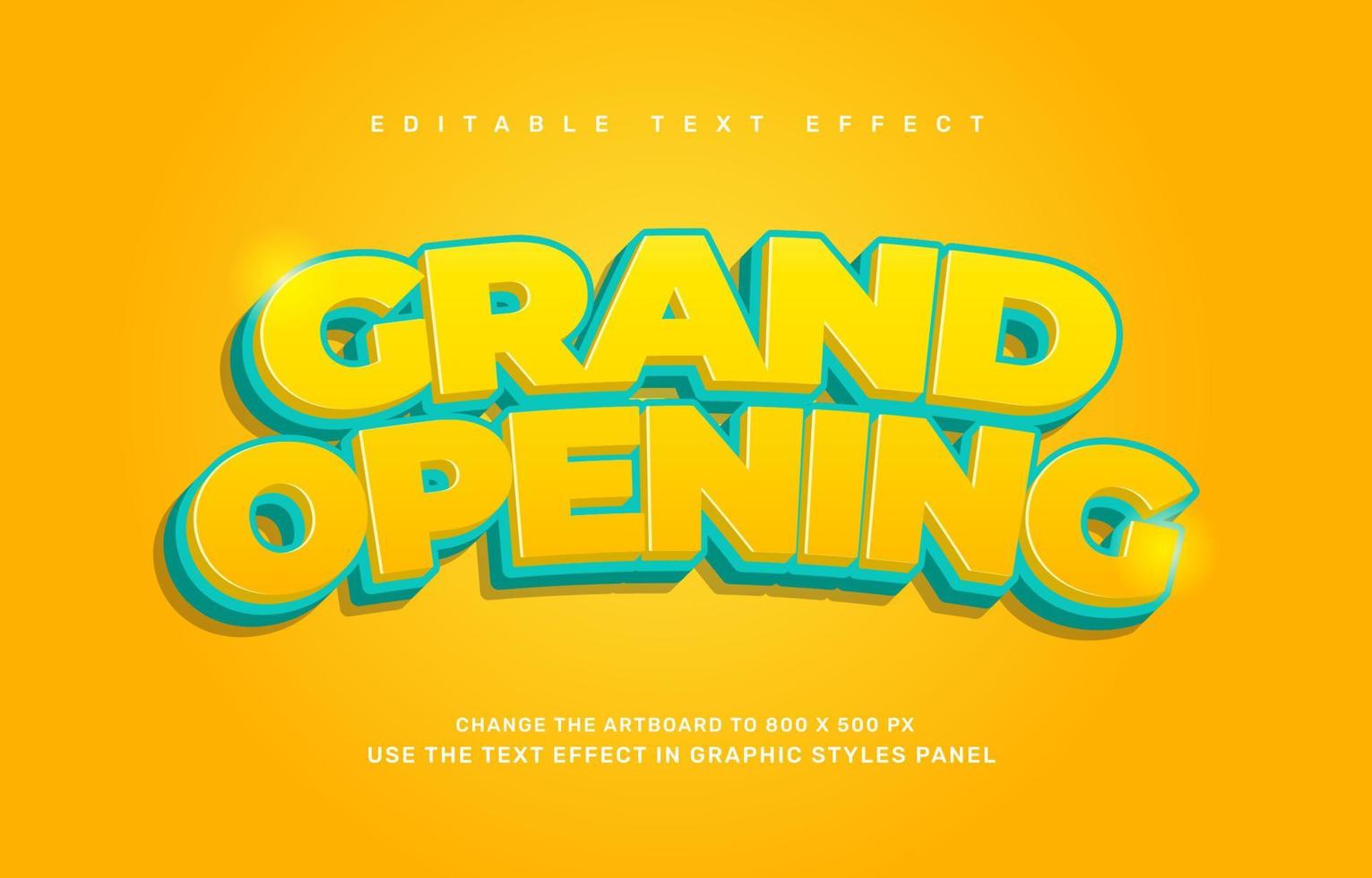 Grand Opening text effect vector