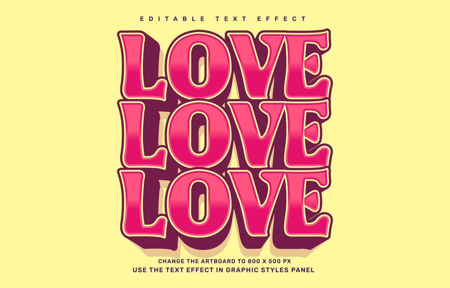 Love editable text effect template vector