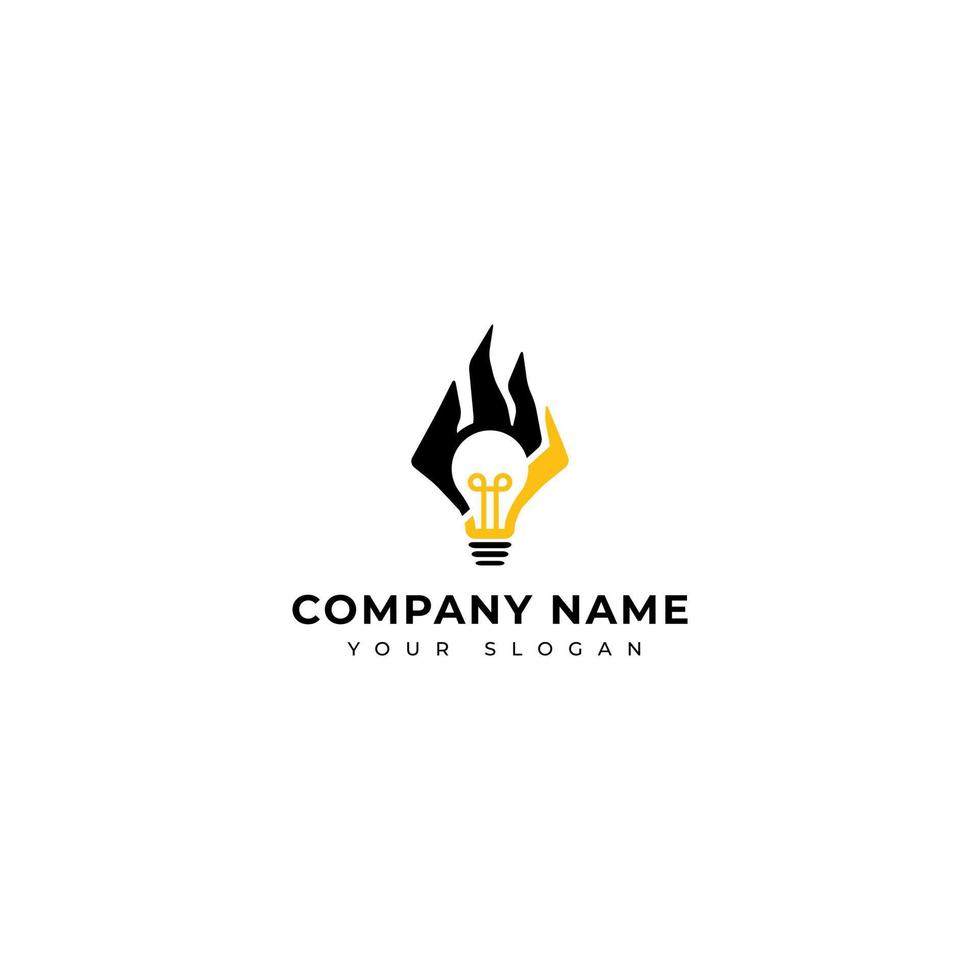 Fire bulb logo vector design template