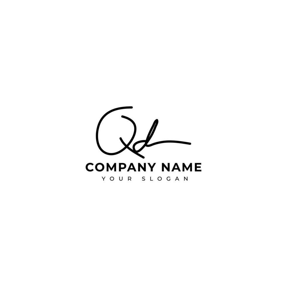 Qd Initial signature logo vector design