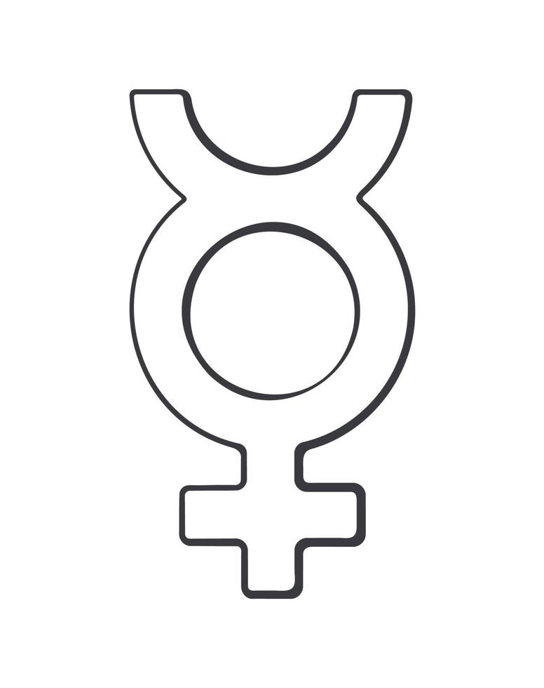 Doodle transgender Mercury symbol vector