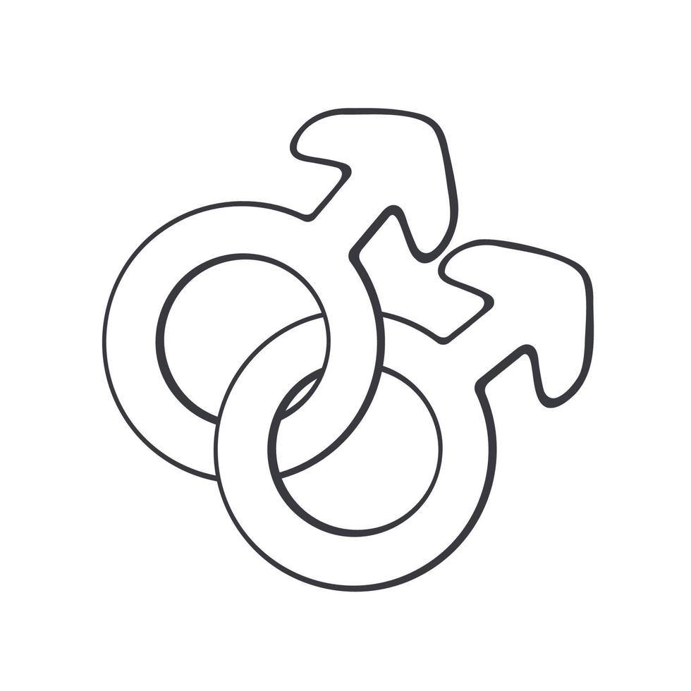 Doodle male homosexual Mars symbol vector