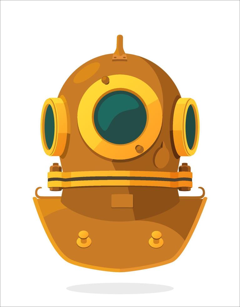 Cartoon illustration of retro diving helmet vector