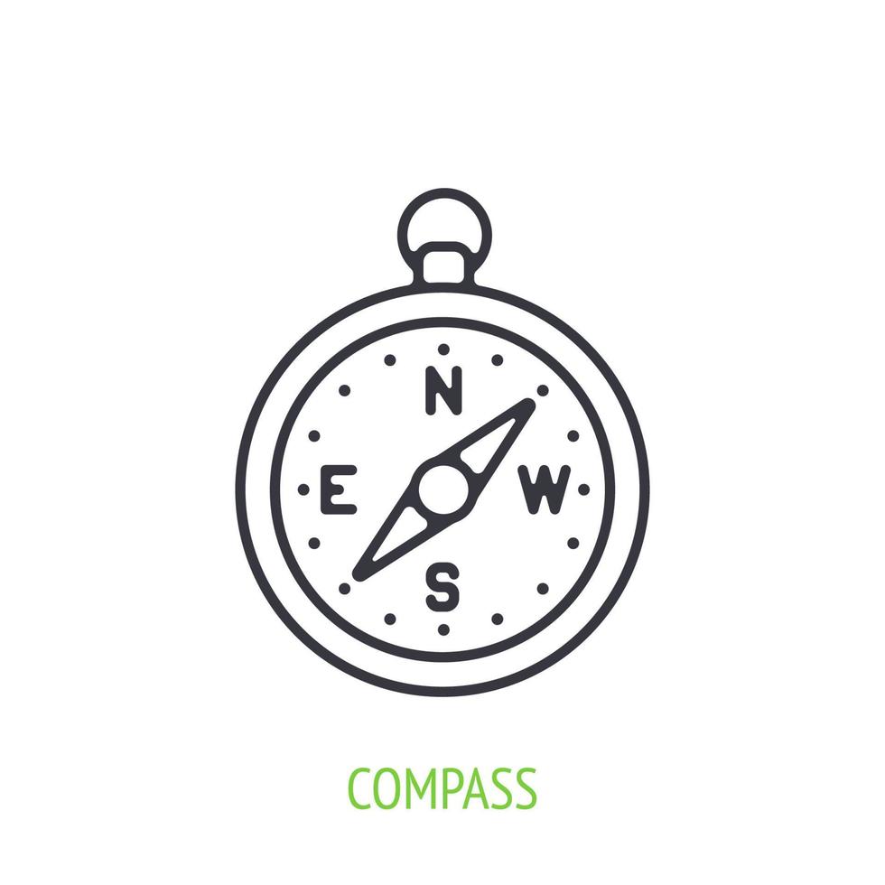 Compass outline icon vector