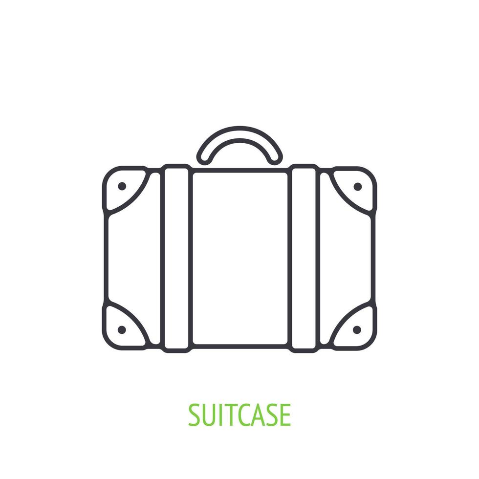 Traveling suitcase outline icon vector