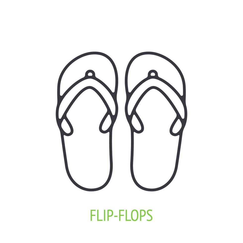 icono de contorno de chanclas vector