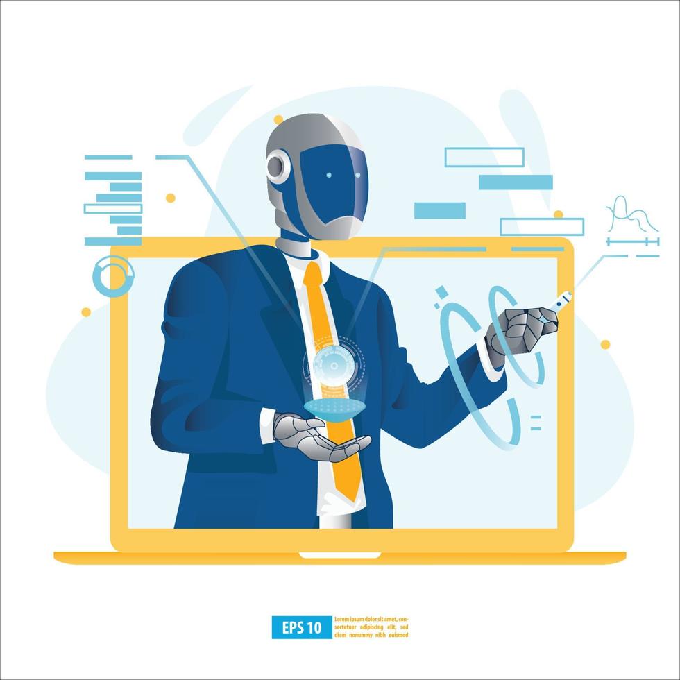 Virtual learning, Online digital training, E-learning with AI, Online Education, and E-book concept. Modern vector illustration for website and mobile application