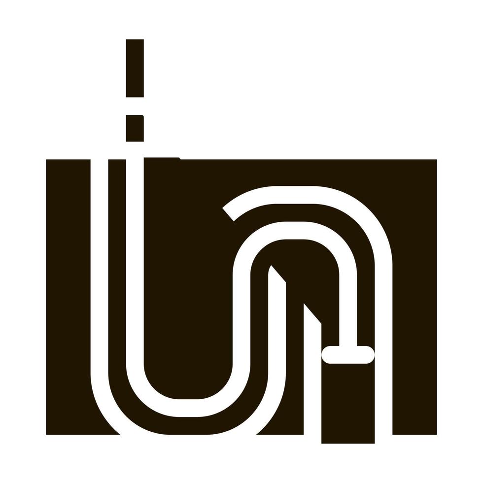ilustración de glifo de vector de icono de equipo de limpieza de tuberías de drenaje