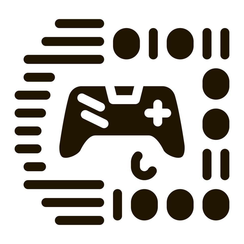 game development binary code icon Vector Glyph Illustration