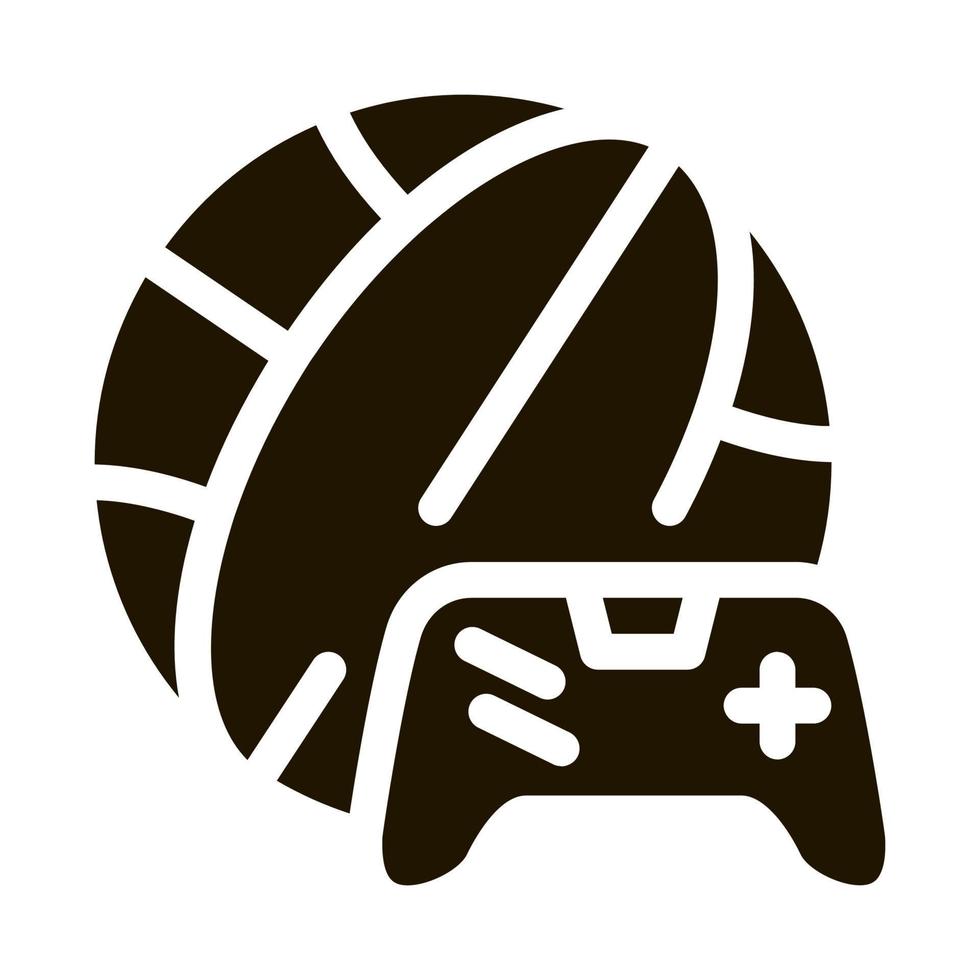 worldwide playing game icon Vector Glyph Illustration