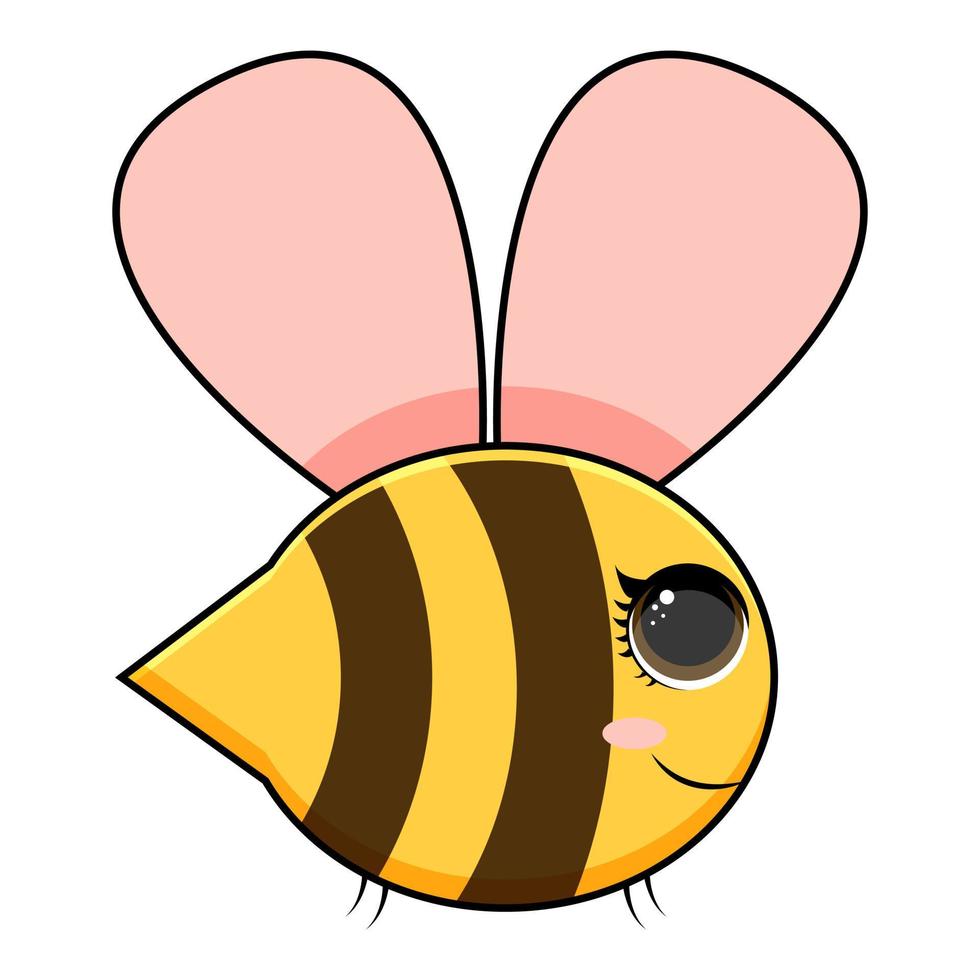 Cute Bee Waving Hand Cartoon Vector Icon Illustration. Animal Nature Icon Concept Isolated Premium Vector. Flat Cartoon Style