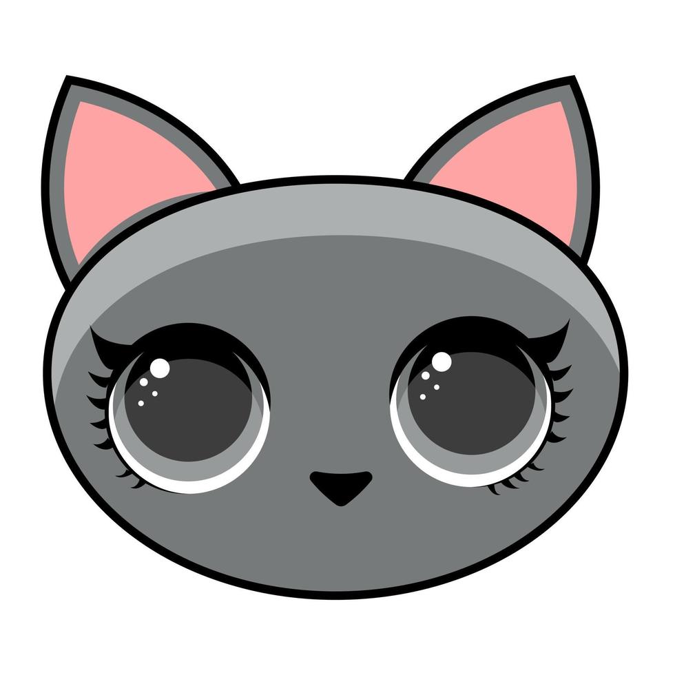 Ilustración de icono de vector de dibujos animados lindo gato. concepto de icono de amor animal vector premium aislado. estilo de dibujos animados plana