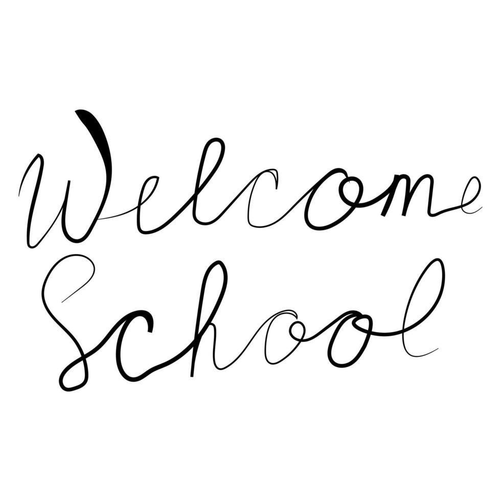 Welcome school hand drawn lettering vector