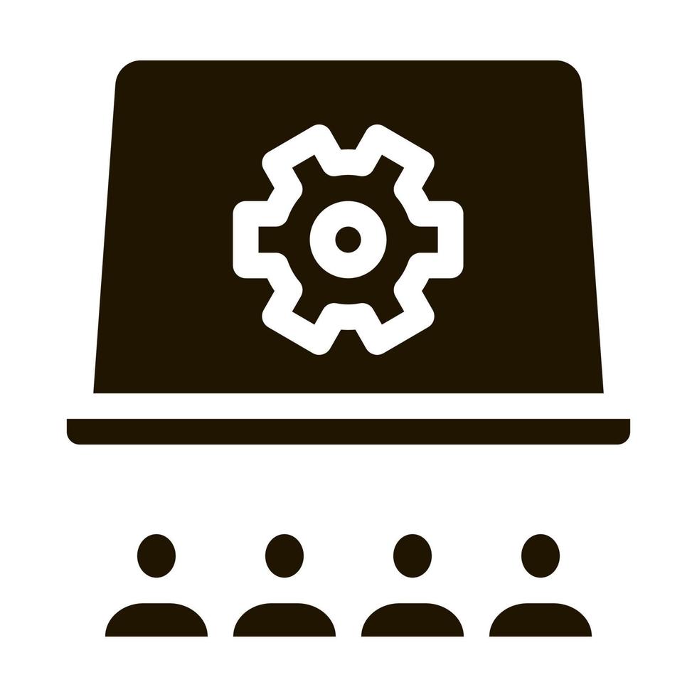 office working meeting icon Vector Glyph Illustration