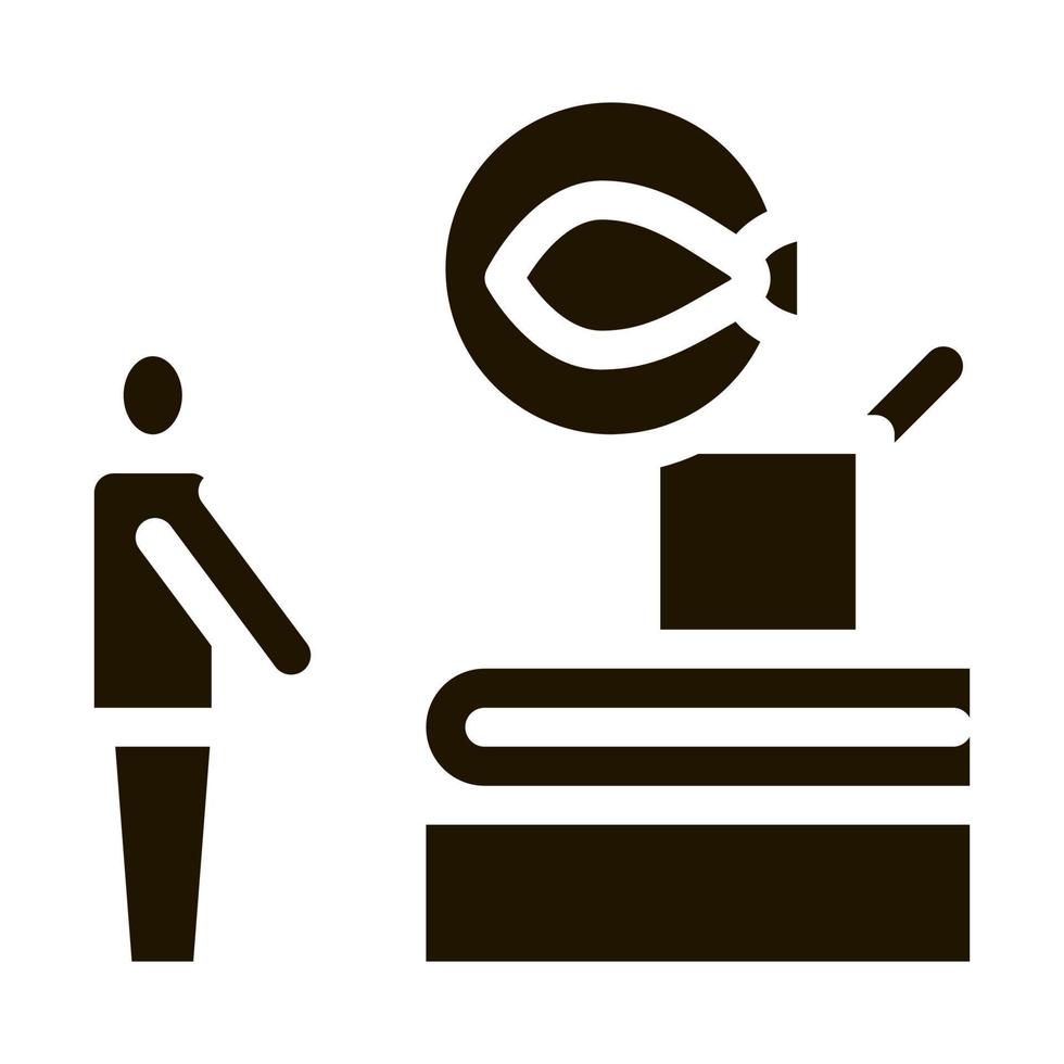 fish factory conveyor icon Vector Glyph Illustration