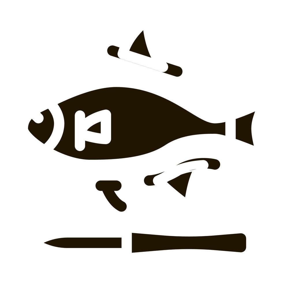 fish cut fin icon Vector Glyph Illustration