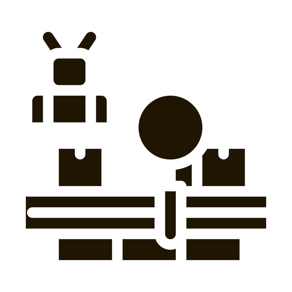 manufacturing defect search icon Vector Glyph Illustration